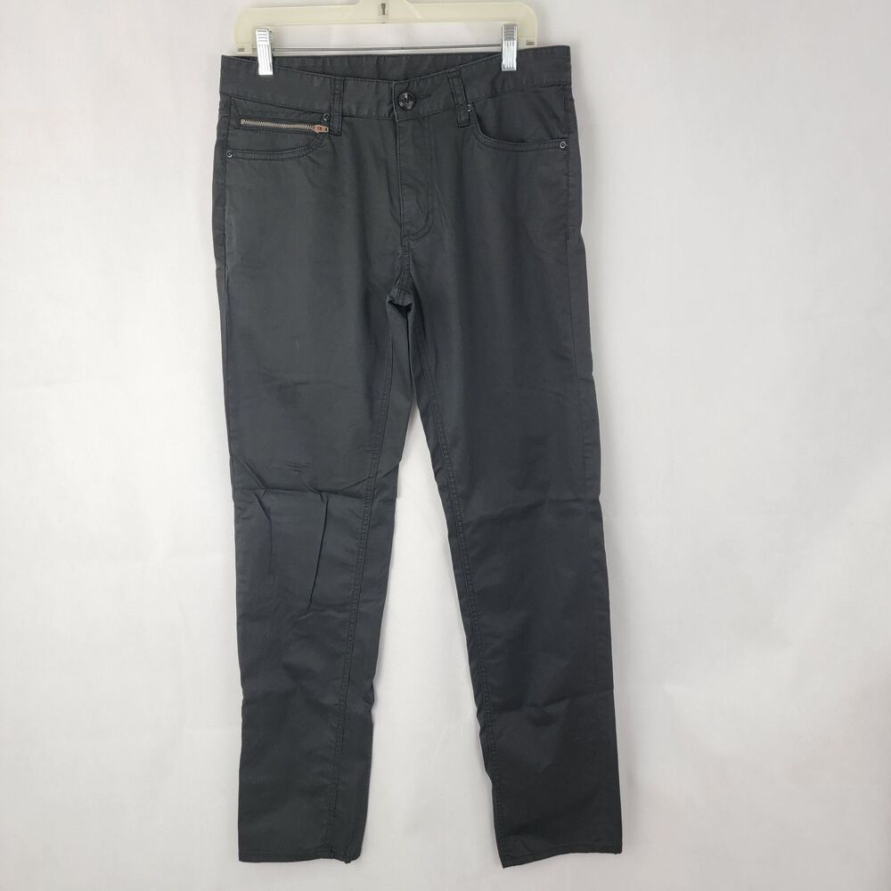 ARMANI EXCHANGE Mens Pants Sz 31 Fits 33x32 BLACK Straight Stretch Trousers